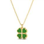 Enchanted Clover Pendant with Diamond and Green Enamel