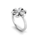 Dazzling Solitaire Bow Ring