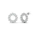 Crown Pave Stud Earrings with Precious Stones