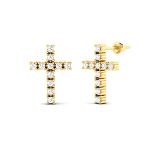 Pave Cross Cluster Stud Earrings