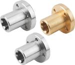 Splined hubs with flange similar to din iso 14