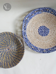Handwoven Blue Border Seagrass Plates
