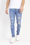 LIGHT WASH RIPPED SKINNY JEANS