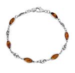 Silver 925 bracelet with amber