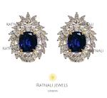 Indrani | Sapphire and Simulated Diamond Stud Earrings