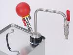 Solvent pump hand operated, for tin-foil canisters