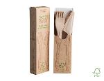10+10 disposable wooden cutlery set, 165 mm