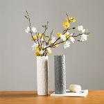 Ceramic Flower Vase Matte Black Modern for Tabletop Decor