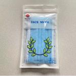 Plastic medical face mask packaging bag with ziplock