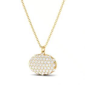 Radiant Oval Pave Cocktail Pendant