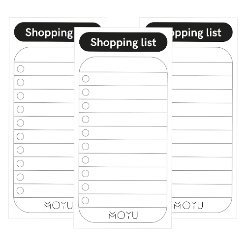 Smart Shopping List | 15 x 7.5 cm | Set of 3 pieces | Erasable Stone Paper