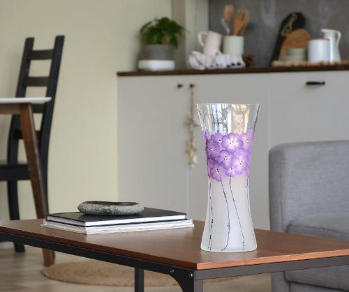 Handpainted Glass Vase | Painted Art Glass Vase | Interior Design Home Decor