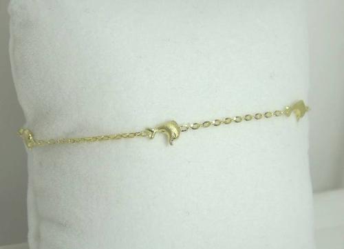 Bracelet pour enfant avec dauphins en or jaune 18 carats 1.43g