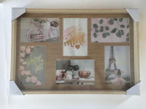 MDF picture frame with paper wrapped, multiple opening