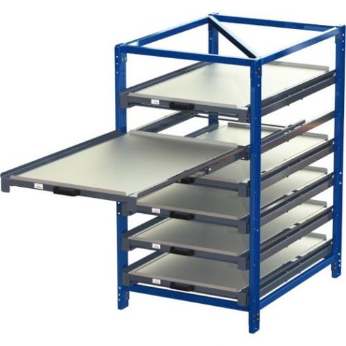 Compact pull-out rack 100 % with 3 - 7 shelves