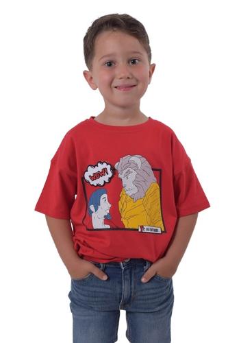 Kırmızı Baskılı Erkek Çocuk T-shirt Akaros