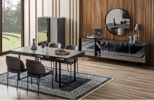 DN2101 Anthracite dining table and console