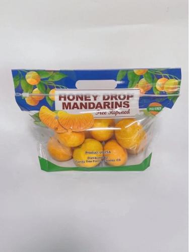 Recyclable mandarins packaging zippered pouch bag